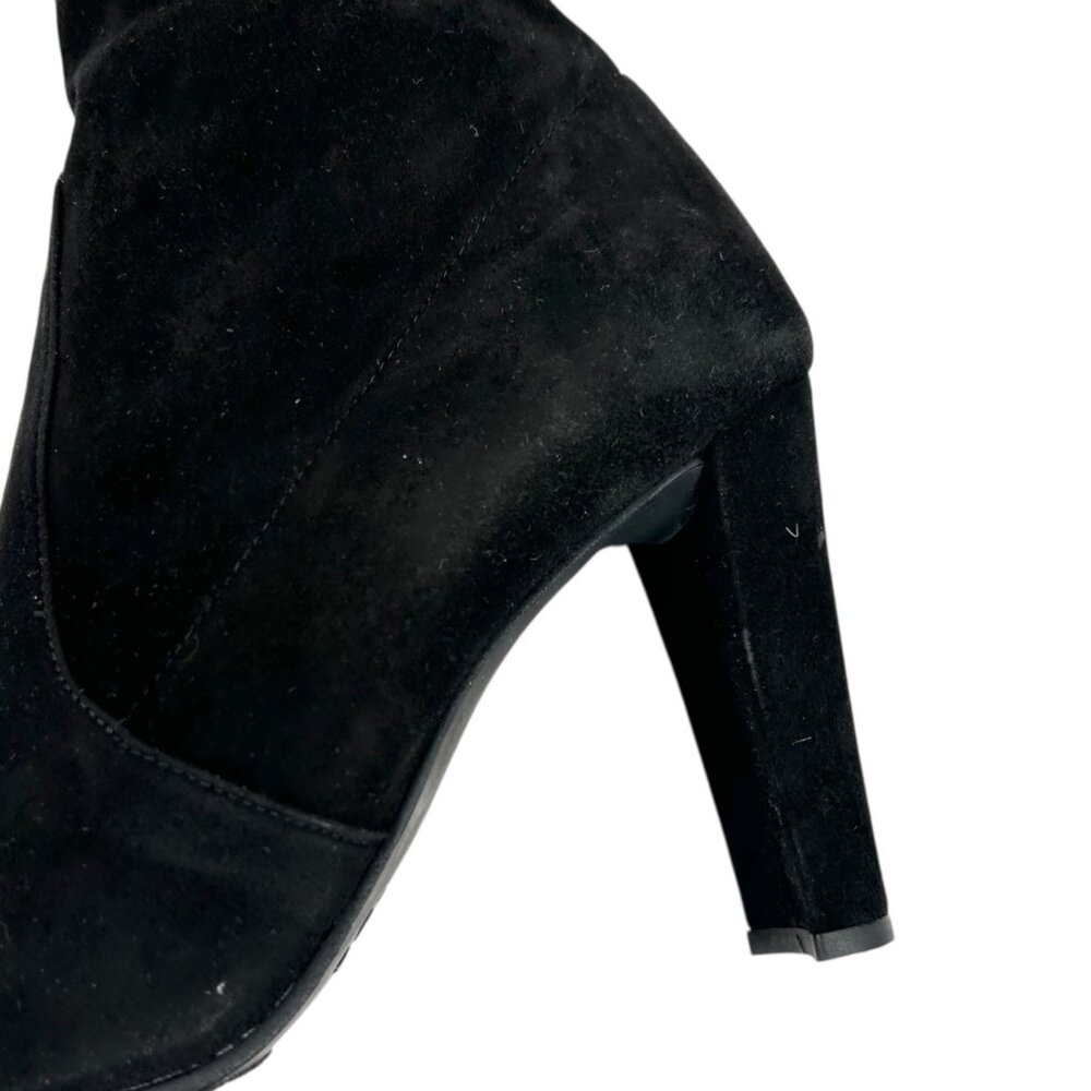 Stuart Weitzman Highland Black Suede Over the Knee Heeled Boots - Picture 11 of 12